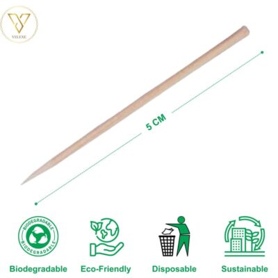 Disposable Wooden Toothpicks with Paper Packing | 2 inch (5 CM) | Pack of 1000 | Individually Wrapped for Hygiene | Eco-Friendly Bamboo Toothpicks for Restaurants, Catering and Home Use