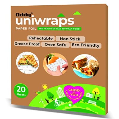 Food Wrapping Paper Sheets | Wrap Roti, Paratha, Sandwich, Burger & More! Keep Food Safe & Fresh | 10x12 Inches, Pack of 100 Sheets