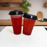250ml Plastic Cups with Lids – Pack of 25 | Transparent Reusable Tumblers for Water, Juice, Travel & Party | Durable, Spill-Resistant Disposable Drink Glasses