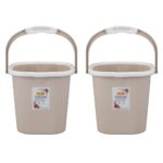 RATAN PLASTICWARE Premia Bucket (5L X 2) - Desert Rose|Light Weight and Easy to Carry|Perfect for Use in Bathrooms, Kitchen & Wet Utility Areas