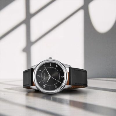 Titan Karishma Zing Quartz Analog Black Dial Leather Strap Watch for Men-1638SL02