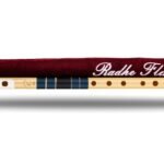 Radhe Flutes C Natural Middle Bansuri (Right-Handed) – Dark Blue & Black, Tuned to A=440Hz, PVC with Velvet Cover & Free Flute Lessons