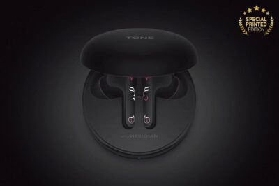 LG Tone Free Hbs-Fn5U True Wireless Bluetooth in Ear Earbuds -Uvnano 99.9% Bacteria Free,Prestigious British Meridian Sound,Dual Microphones,Ipx4 Water Resistance,Total 18 Hours Battery Life(Black)