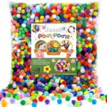 1000 Pieces 1cm Assorted Pom Poms, Small Pompom Balls for Kids Creative Arts & Crafts Projects Making and DIY Decorations