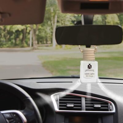 Sandalwood Saffron Car Perfume – Luxury Car Air Freshener - Long-Lasting Upto 60 Days Hanging Diffuser for Dashboard & Interior | Premium Car Accessories 2025, 10ml