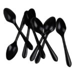 Bio-degradable Disposable Spoons | Eco Friendly Disposable Black Spoons | for Home Use, Party, Events |150 MM | 100 Pieces