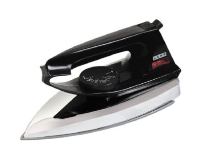 Usha 2801 750Watt Dry Iron Metal Body | Linished Soleplate | Thermal Safety Fuse | 180° Swivel Cord | 1 Years Warranty | (Black)