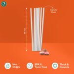 10 mm, 100 Count Biodegradable Paper Straws Eco-Friendly Compostable Sustainable Disposable Drinking Straws | Bubble Tea Juice Smoothie Thick Shakes Non-Bendable White Straws (Extra Wide)