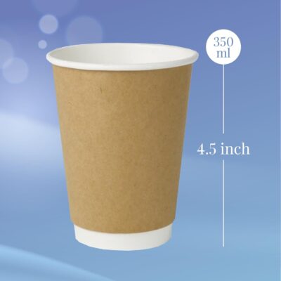 Disposable & Leakproof Party Paper Cups | Eco Friendly & Biodegradable Glass | Ideal for Home, Office & Travel Pack of 3 (15 Pcs) 350 ml