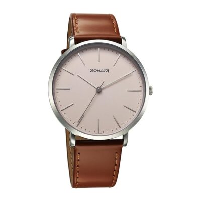Sonata Ascent Quartz Analog Other Brown Dial Watch for Men, Band: Brown