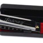 Juarez JRZ10HM Diatonic Blues Harmonica, 10 Hole 20 Tones Key of C with Case – Mouth Organ for Beginners, Students, Kids & Professionals (Silver)
