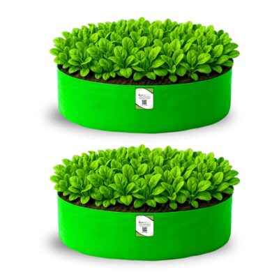 Leafy Grow Bag for Terrace Garden, Premium HDPE 260 GSM Green Plant Bags for Leafy Vegetables (Pack of 2)