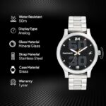 Fastrack Bold Quartz Analog Black Dial Silver Stainless Steel Strap Watch for Guys - NT38051SM07