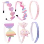 6 PCS Latest Stylish Headbands Hairband Hair Bands for Kids Girls Teens Women Baby Glitter Bow Heart Star Hair Accessories Birthday Gifts for Women (16010hb)