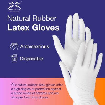 Latex Gloves White Food handling CE Approved Non Sterile Examination All-Purpose Powdered Cleaning Examination Gloves 40 pcs Medium