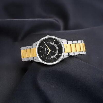 Titan Men's Multifunction Karishma: Two-Tone Steel Elegance Watch-NS1713BM02/NT1713BM02