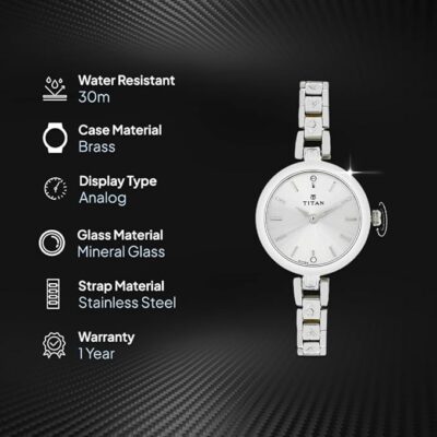 Titan Karishma Analog Silver Dial Women's Watch -NM2598SM01 / NL2598SM01 / NN2598SM01