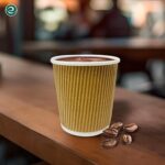 120 ml, 100 Count] Disposable Ripple Paper Cups | Plastic-Free Aqueous Coated | Eco-Friendly & Biodegradable Hot Cups | Use & Throw Party Glasses | Ideal for Tea & Coffee | 420 GSM
