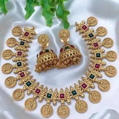 Necklace Set For Women | Pearls jewellery set for Women | Gold plated Jewellery Set | Temple jewellery set for Womens Traditional