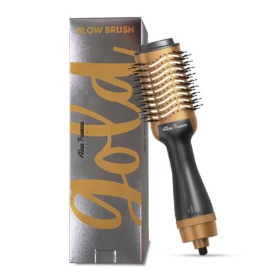 Alan Truman The Blow Brush is a lightweight 6-in-1 multi-styler with 1100W of power, a gold ceramic barrel, and two-layered bristles for salon-like, frizz-free blowouts at home. It's suitable for all hair types and offers three temperature settings.