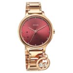 Sonata Blush Quartz Analog Maroon dial Stainless Steel Strap Watch for Women-87050WM07