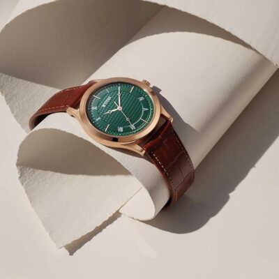 Titan Karishma Green Dial Analog Leather Strap Watch for Men-NS1823WL02/NT1823WL02