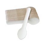 Visage Paper Disposable Spoons, White, 140MM