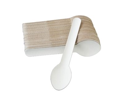 Visage Paper Disposable Spoons, White, 140MM