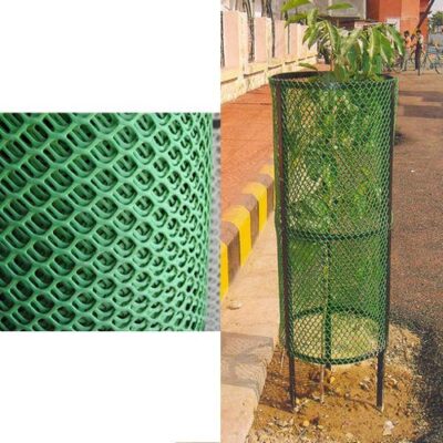 PVC Garden Fencing Net_Mesh_4 Feet Height X 15 Feet Length UV Stabilized 800 GSM Anti Bird Net Green Color with 1 Cutter,100 PVC Tags FN:10