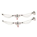 Antique Silver Alloy Multistrand Anklet For Girls & Women