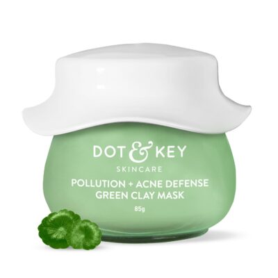Dot & Key Pollution + Acne Defense Green Clay Mask | With Salicylic Acid, Matcha Tea & Tamanu Oil | Purifies, Reduces Acne & Redness | 85g