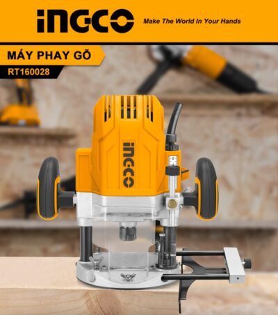 INGCO Electric Router, 1600W | 22000rpm | 60mm Palm Router Electric Hand Trimmer Wood Router 6,8,12mm,1/4",1/2" Collets Woodworking Tool With aluminum guide fence & 1set carbon brushes