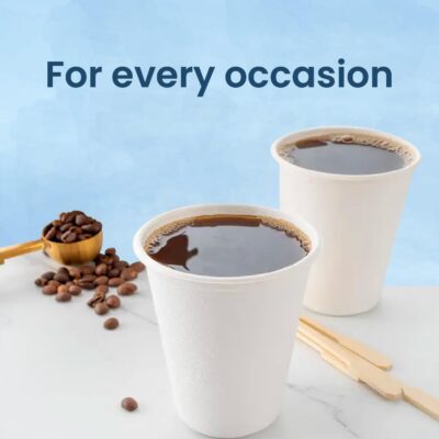 Disposable & Leakproof Party Paper Cups | Eco Friendly & Biodegradable Glass | Ideal for Home, Office & Travel (100 Pcs) 150 ml