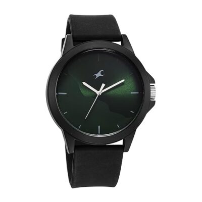 Fastrack Tees Wanderlust Quartz Analog Green Dial Silicone Strap Watch for Unisex-38024PP73W/NT38024PP73W