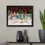 GADGETS WRAP Printed Photo Frame – Matte Wall Painting for Home, Office & Studio Décor (11x9 Inch, Black Frame, Slim Pool Party Design)