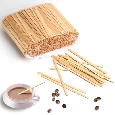 Pack of 500 Pcs Large Size Coffee Stir Sticks Wood Stirrers Disposable Drink Stirrers for Tea Beverages (5.5 Inch, 500)