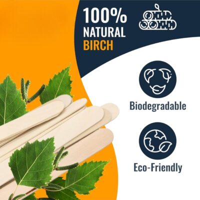 300 Pcs Natural Wooden Food Grade Craft Sticks - Ice Cream Stick - Popsicle - 4.5 inch Length - Suit Crafting, Stirring, Paddle, Waxing, Small Ice Pop Stick for DIY Kids (300 Sticks Plain)