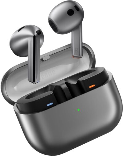 SAMSUNG Galaxy Buds 3 AI True Wireless Bluetooth Earbuds, Sound Optimization, Real-Time Interpreter, Noise Cancelling, Redesigned Fit, Touch Control, Latin American Version (Silver)
