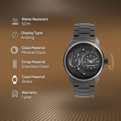 Fastrack Analog Black Dial Men's Watch NM3147KM01/NN3147KM01