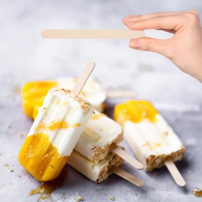 2000 Pcs 4.5" Wooden Craft Sticks, Ice Cream Sticks, Natural Wood Popsicle Stick for Waxing, DIY Wood Crafts, Hair Removal and Waxing Supplies, Paint Stirrer, Art Projects and Ice Pop Sticks