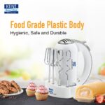 KENT 16051 Hand Blender 300 W | 5 Variable Speed Control | Multiple Beaters & Dough Hooks | Turbo Function, Plastic, 300 Watts