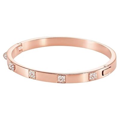 Dextera bangle, White, Rose gold-tone finish