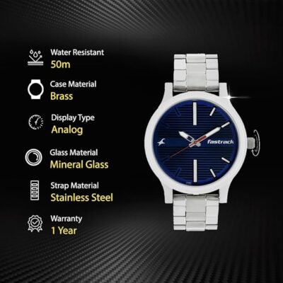 Fastrack Fundamentals Analog Blue Dial Men's Watch NM38051SM03/NN38051SM03