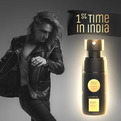 Black Musk Premium Car Perfume Fine Fragrance Car Air Freshener Anti Odor Technology Car Accessory Interior Fabric Spray | 400+ Long Lasting Air Freshener Scent (60 ml)
