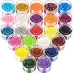 Fine Glitter for Resin, Set of 12 Colors, Extra Fine Resin Powder, Nail, Assorted Craft for Epoxy Resin Art, Body Face Hair Bulk, Tumbler Candle Making