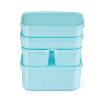 JOYO Alfa Multipurpose and BPA Free Nestable Air Tight Kitchen Storage Container Set with Lids (5 Pcs) - Blue