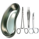 Alis Surgical Instrument Suture Set with Kidney Tray – CE Certified Needle Holder, Adson Forceps & Iris Scissors, 8" Stainless Steel