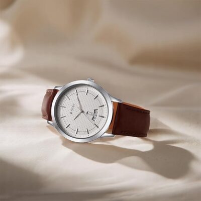 Titan Karishma Quartz Analog Silver Dial Leather Strap Watch for Men-1825SL15/NT1825SL15