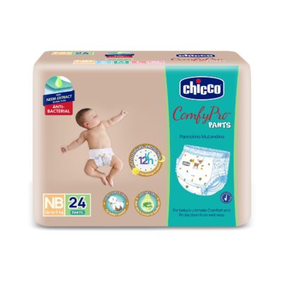 Chicco Comfy-Pro Pant Style Baby Diapers | Anti-bacterial benefits | Ultra Soft & 12hrs protection | Wetness indicator & Disposing Tapes