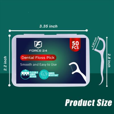 Dental Floss Picks for Tooth Cleaning Fresh Dental Floss Toothpick Cleaners, Oral Care Teeth Flossing Thread Toothpicks Stick Set for Fresh and Healthy Gums (50pcs) (Pack of 1)